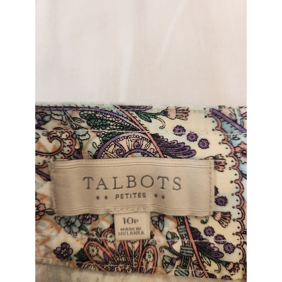 Talbots Women's Pink Paisley Pencil Mini Skirt Size 10 Petite Preppy Office Work - Picture 9 of 10